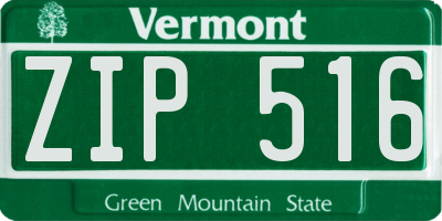 VT license plate ZIP516