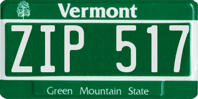 VT license plate ZIP517