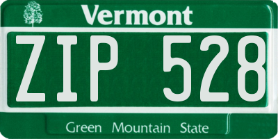 VT license plate ZIP528