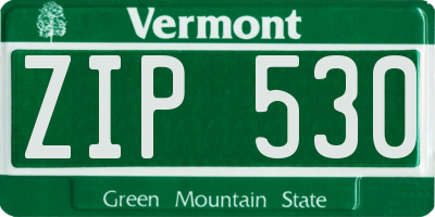 VT license plate ZIP530