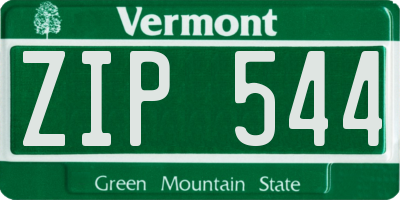 VT license plate ZIP544