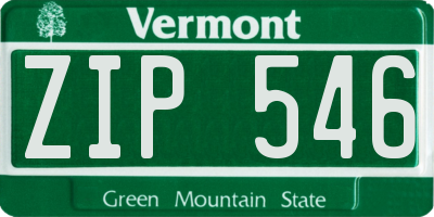 VT license plate ZIP546