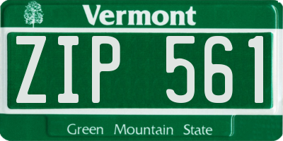 VT license plate ZIP561
