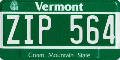 VT license plate ZIP564
