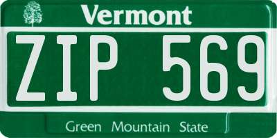 VT license plate ZIP569