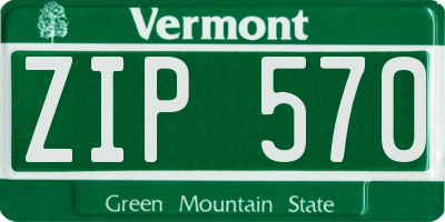 VT license plate ZIP570