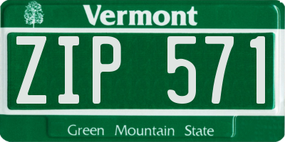 VT license plate ZIP571