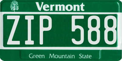 VT license plate ZIP588