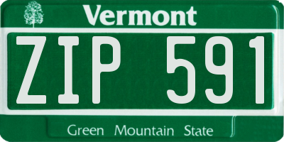 VT license plate ZIP591