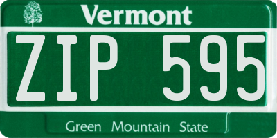 VT license plate ZIP595