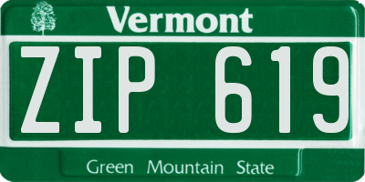 VT license plate ZIP619