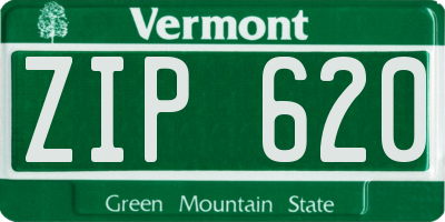 VT license plate ZIP620