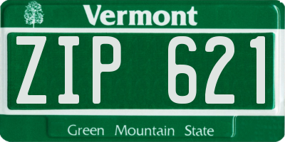 VT license plate ZIP621