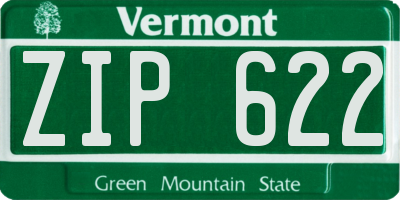 VT license plate ZIP622