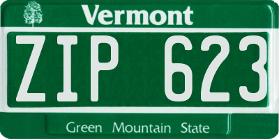 VT license plate ZIP623