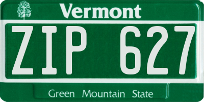 VT license plate ZIP627