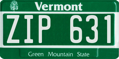 VT license plate ZIP631