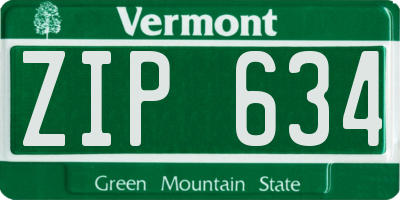 VT license plate ZIP634