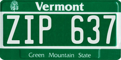 VT license plate ZIP637