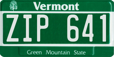 VT license plate ZIP641