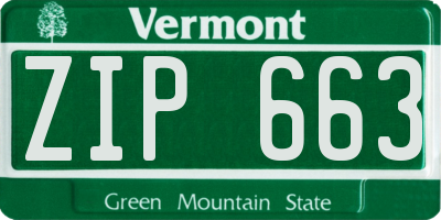 VT license plate ZIP663