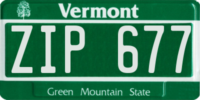 VT license plate ZIP677