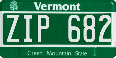 VT license plate ZIP682
