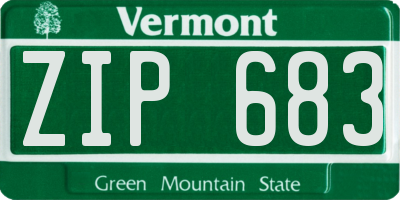 VT license plate ZIP683