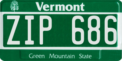 VT license plate ZIP686