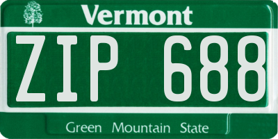 VT license plate ZIP688