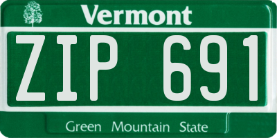 VT license plate ZIP691