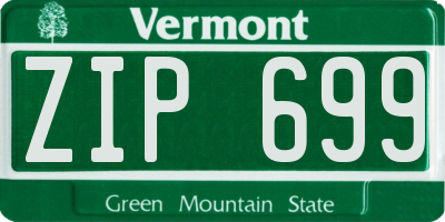 VT license plate ZIP699