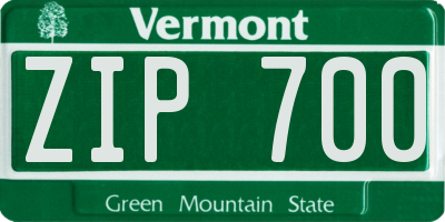 VT license plate ZIP700