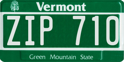 VT license plate ZIP710