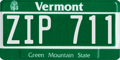 VT license plate ZIP711