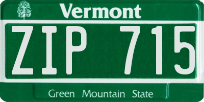 VT license plate ZIP715