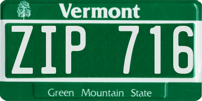 VT license plate ZIP716
