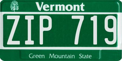 VT license plate ZIP719