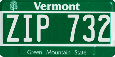 VT license plate ZIP732