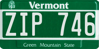 VT license plate ZIP746