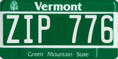 VT license plate ZIP776