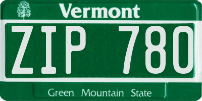 VT license plate ZIP780