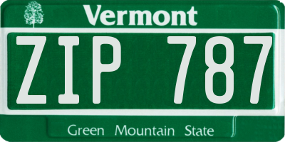 VT license plate ZIP787