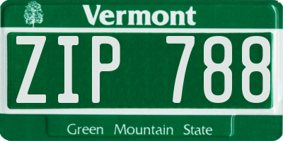 VT license plate ZIP788
