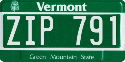 VT license plate ZIP791