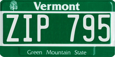 VT license plate ZIP795