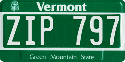 VT license plate ZIP797