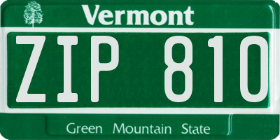 VT license plate ZIP810