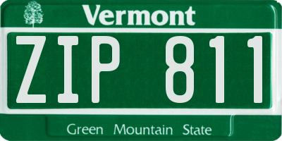 VT license plate ZIP811