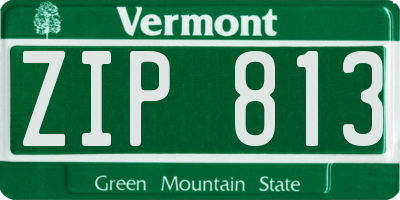 VT license plate ZIP813